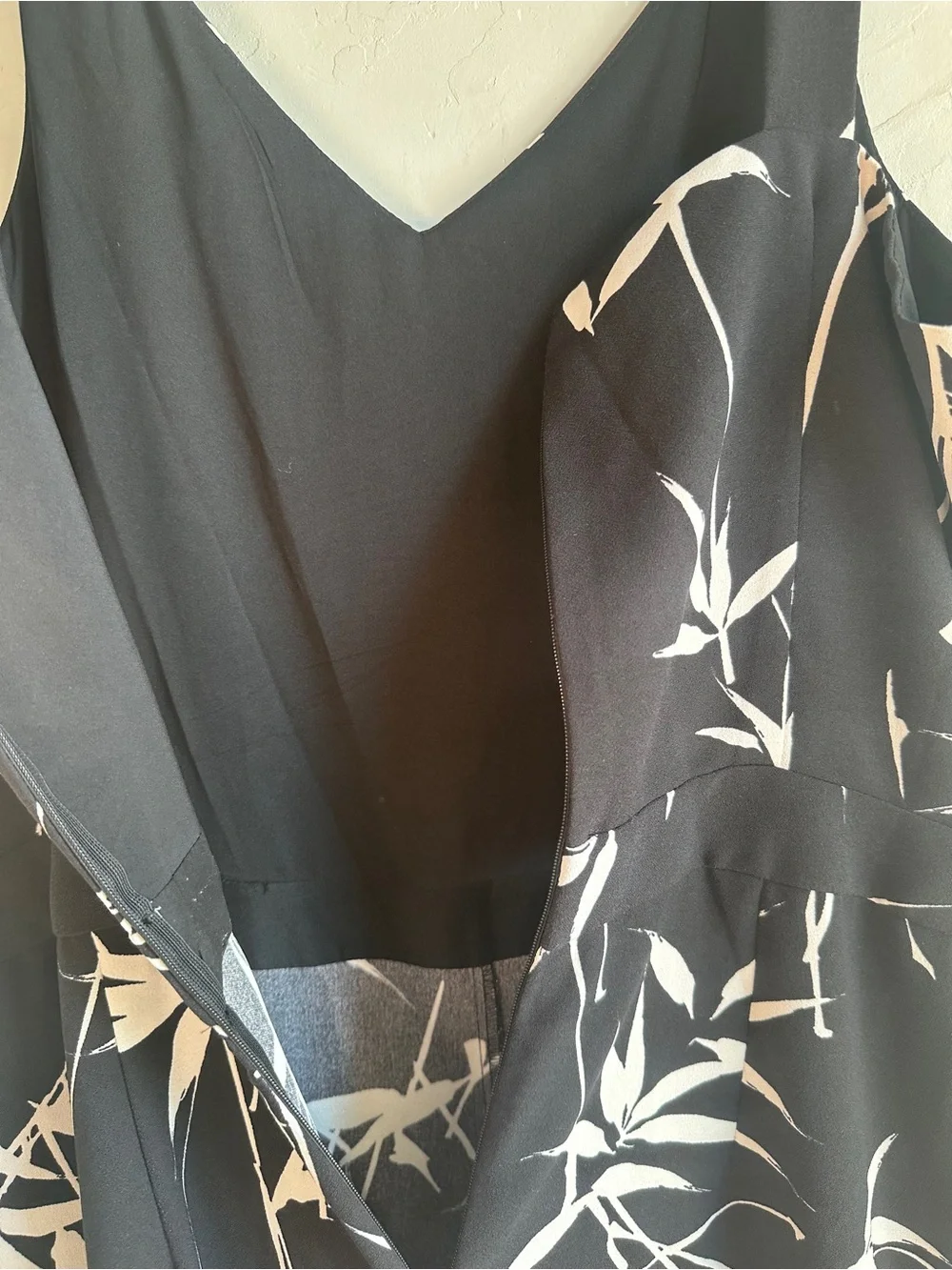 Banana Republic Black White Bamboo Print Wide Leg Jumpsuit Minimalist Resort 12